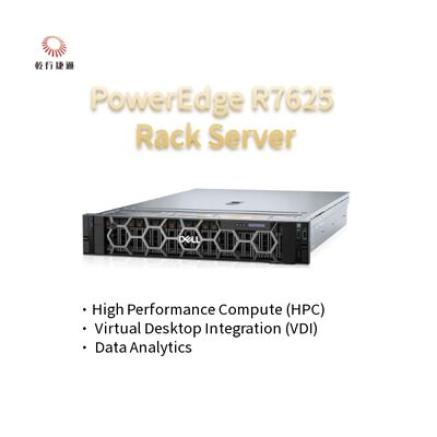 2U Two Socket PowerEdge R7625 Rack Server 4th Gen AMD EPYCTM Procesory do 8x PCIe Gen5 Slots 12 X 2.5" SATA/SAS SSD
