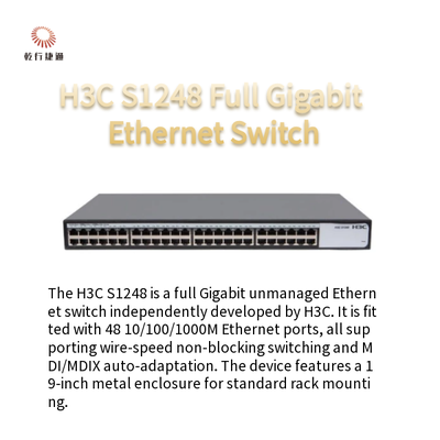 H3C S1248 pełny przełącznik Gigabit Ethernet 48 10/100/1000Mbps Porty RJ45 z automatycznym negocjacją