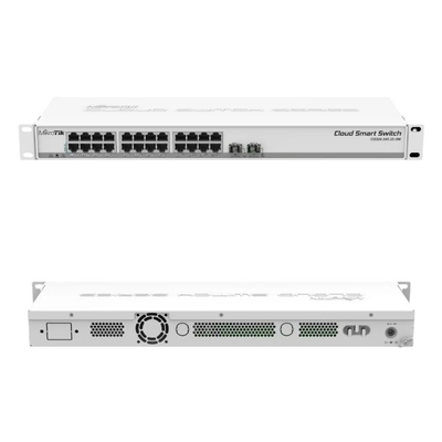 Dwa przełączniki Datacom z portem SFP+ Zasilany przez SwOS 24-portowy przełącznik Gigabit Ethernet