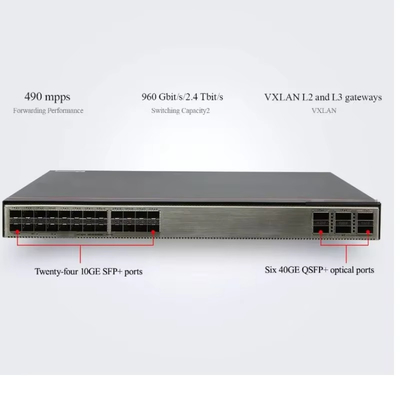 HUAWEI Switch Stały przełącznik S6730-S24X6Q 24 10GE Porty SFP+, 6 40GE Porty QSFP 10 Gigabit 1U Stock AC 600w:max 8A DC