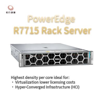 Dell PowerEdge R7715 Serwer typu Rack do przechowywania danych, niestandardowy serwer pamięci masowej, serwer dwukierunkowy