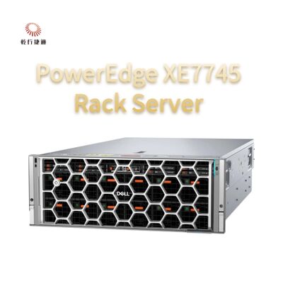 PowerEdge XE7745 Rack Server Elastyczne przyspieszenie sztucznej inteligencji PowerEdge XE7745 umożliwia wgląd w sztuczną inteligencję przedsiębiorstw dzięki elastycznym konfiguracjom PCIe GPU chłodzonych powietrzem do wnioskowania i dopracowywania modelu