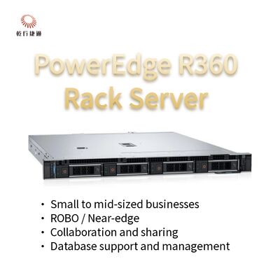 Serwer R Rack 1U PowerEdge R360 z procesorem Intel Xeon serii 6300, pamięcią 128 GB DDR5 i obsługą GPU
