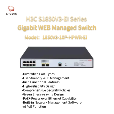 H3C S1850V3-EI serii 1850V3-10P-HPWR-EI Gigabit WEB Zarządzany przełącznik